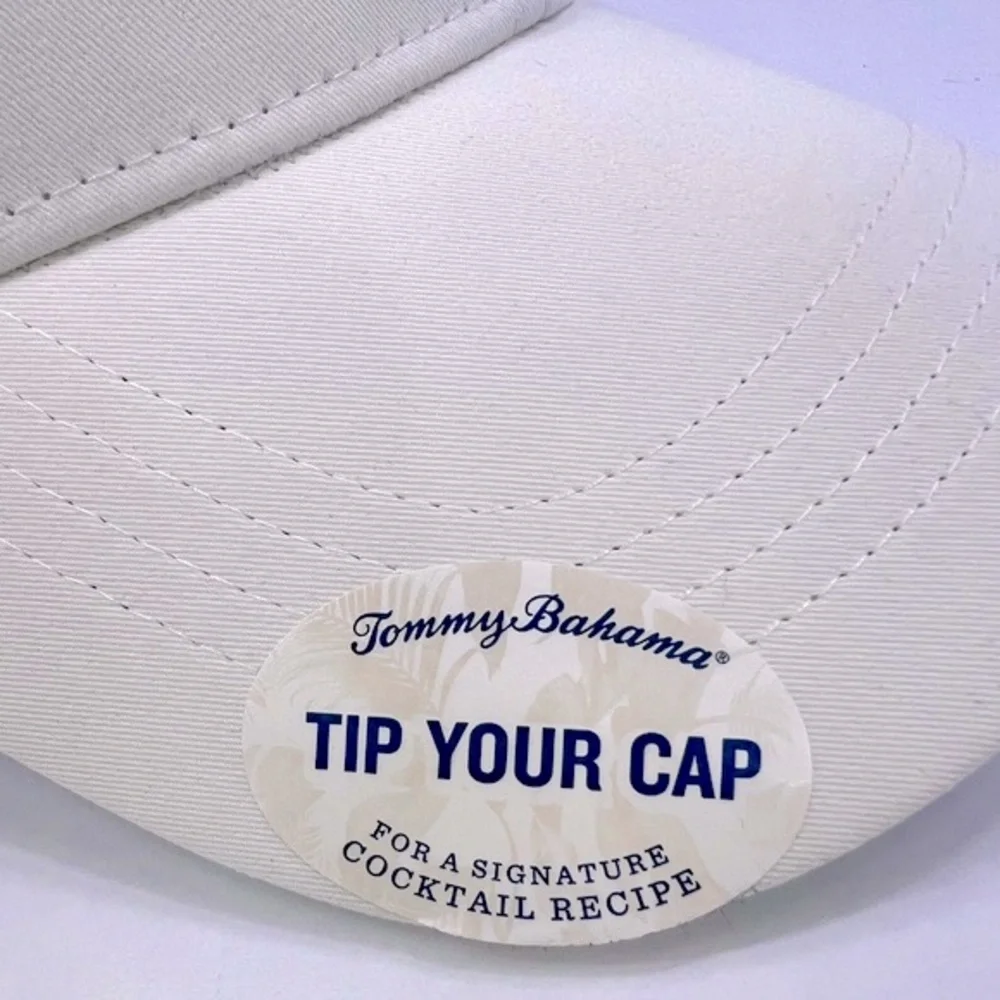 TOMMY BAHAMA CAP HAT, FRONT IS WHITE BACK IS GREY MESH & LOGO ADJ. STRAP, UNISEX